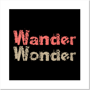 Wander Wonder Big Vintage Playfull Scratched Text Design Posters and Art